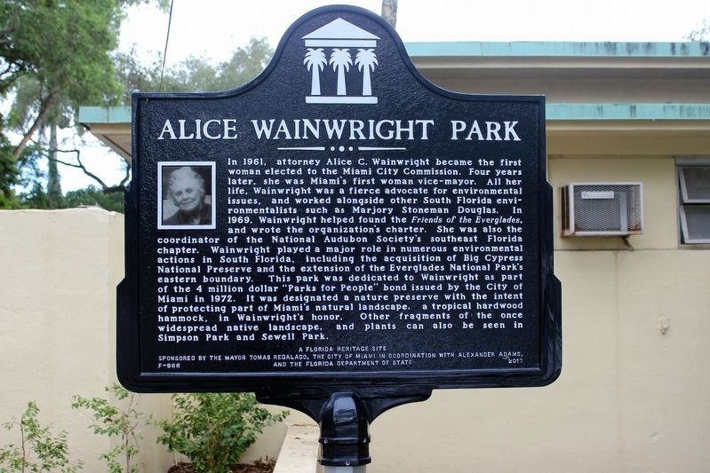 Alice Wainwright Park Marker image. Click for full size.