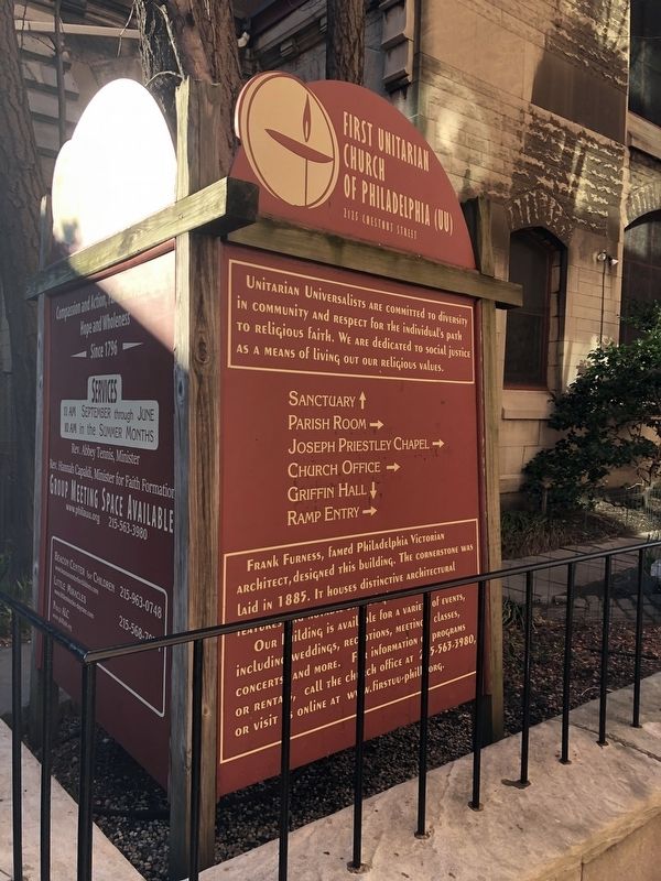 First Unitarian Church of Philadelphia Marker image. Click for full size.