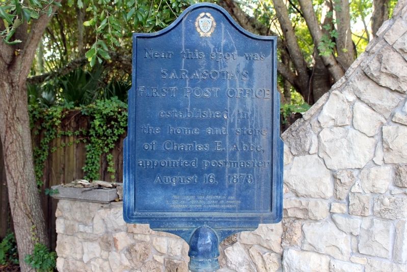 Sarasota's First Post Office Marker. Click for full size. Sarasota's First Post Office Marker image. Click for full size.