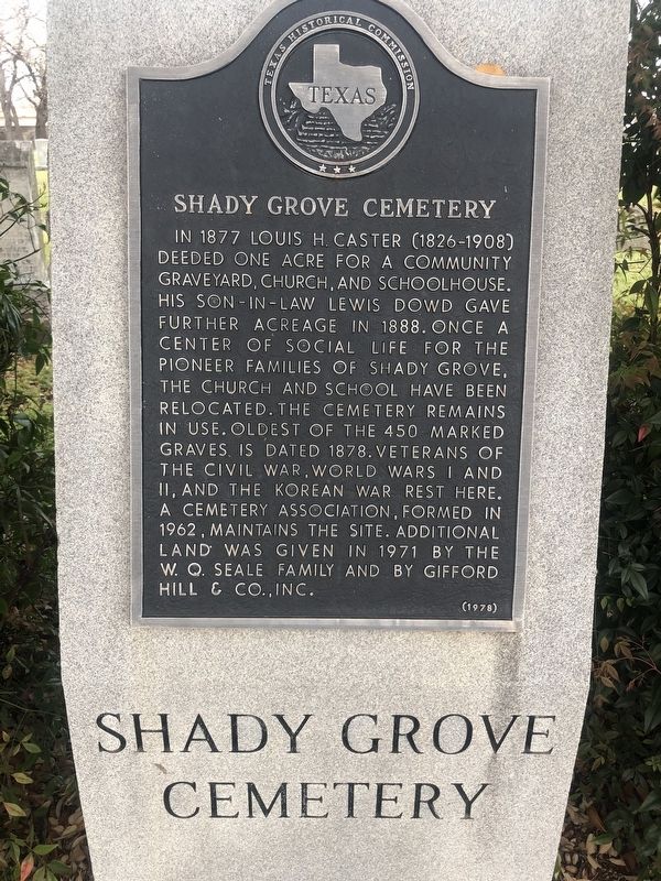 Shady Grove Cemetery Marker image. Click for full size.