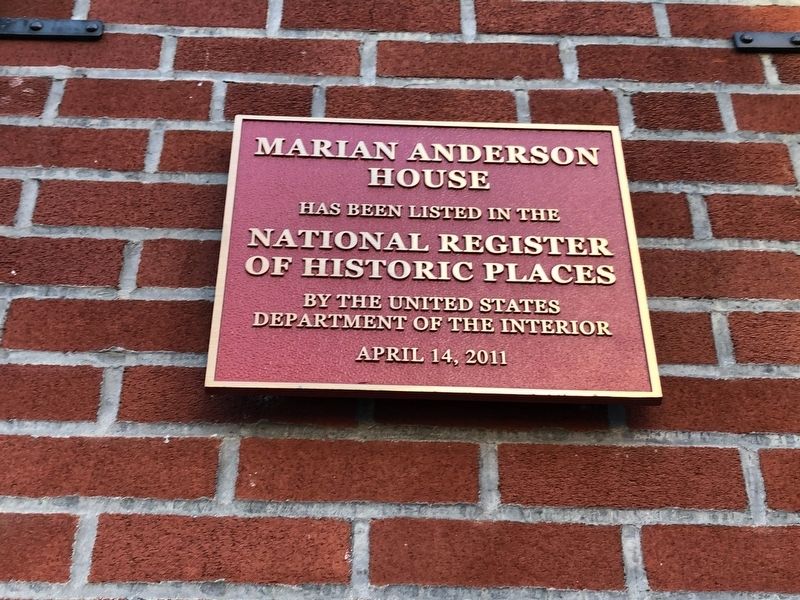 Marian Anderson House Marker image. Click for full size.