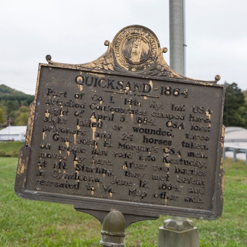 Quicksand — 1864 Marker. Click for full size. Quicksand — 1864 Marker image. Click for full size.
