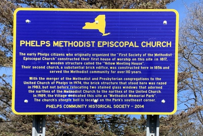 Phelps Methodist Episcopal Church Marker image. Click for full size.