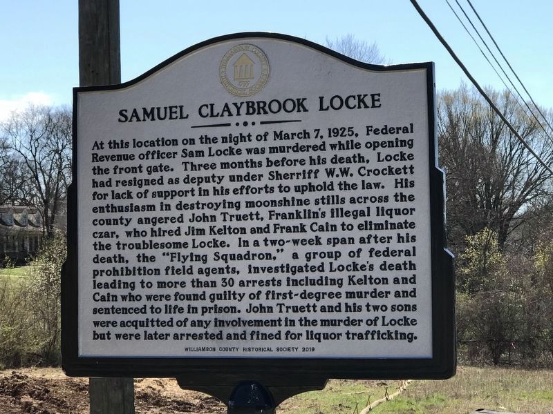 Samuel Claybrook Locke Marker image. Click for full size.
