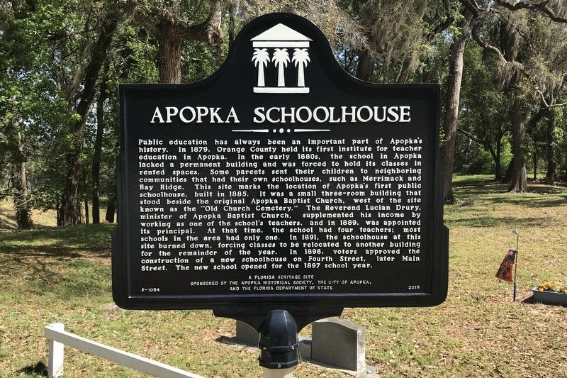 Apopka Schoolhouse Marker image. Click for full size.