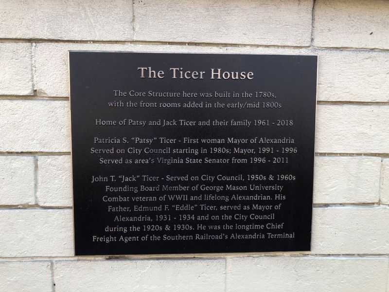 The Ticer House Marker image. Click for full size.