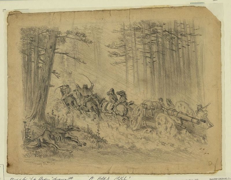 A stormy march--(Artillery)--Spotsylvania Court House. Click for full size. A stormy march--(Artillery)--Spotsylvania Court House image. Click for full size.