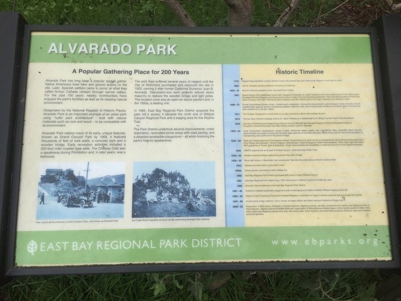 Alvarado Park Marker image. Click for full size.