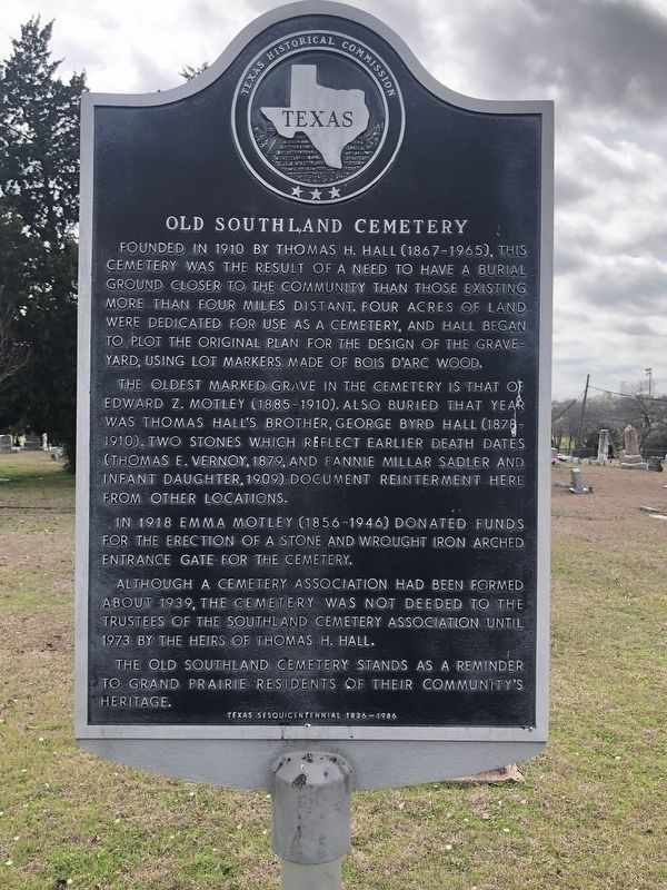 Old Southland Cemetery Marker. Click for full size. Old Southland Cemetery Marker image. Click for full size.