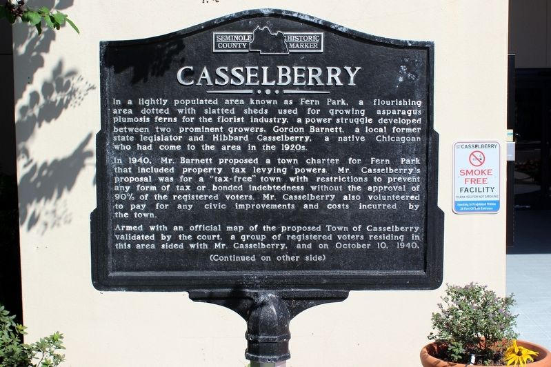 Casselberry Marker Side 1 image. Click for full size.