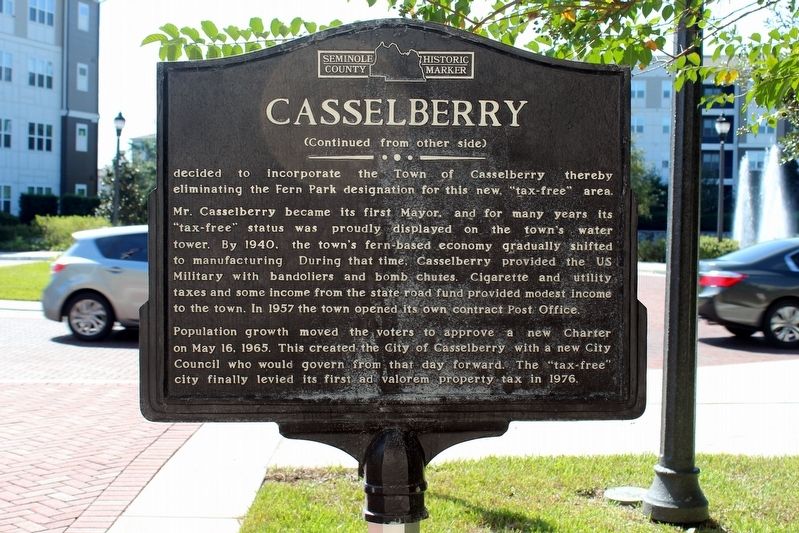 Casselberry Marker Side 2 image. Click for full size.