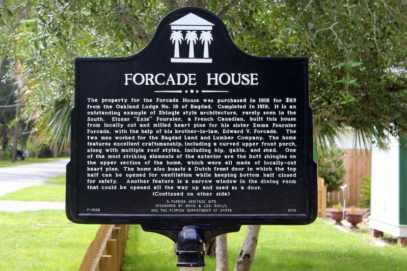 Forcade House Marker Side 1. Click for full size. Forcade House Marker Side 1 image. Click for full size.