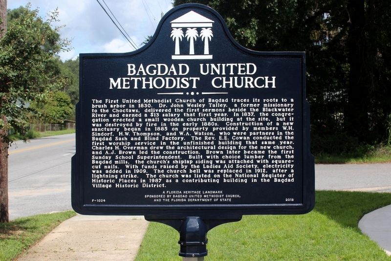 Bagdad United Methodist Church Marker image. Click for full size.