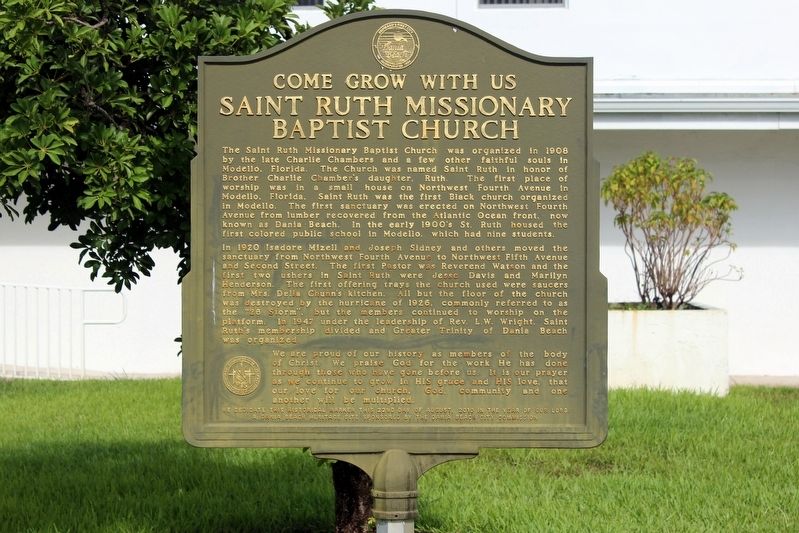 Saint Ruth Missionary Baptist Church Marker image. Click for full size.