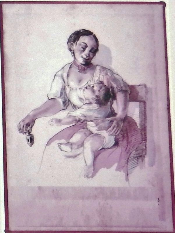Marker detail: Artist's conception of an 18th century St. Augustine mother and child. Click for full size. Marker detail: Artist's conception of an 18th century St. Augustine mother and child image. Click for full size.