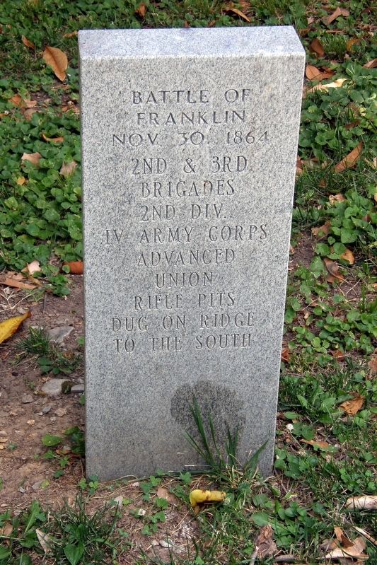 Battle of Franklin rifle pits marker image. Click for full size.