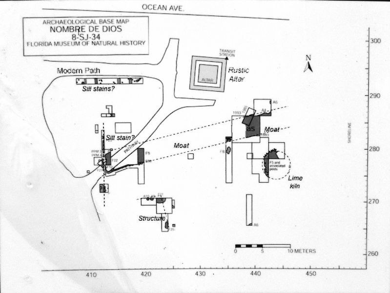 Marker detail: Location of Archaeological Excavations and Features image. Click for full size.