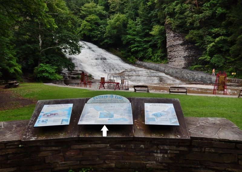 Buttermilk Falls Marker. Click for full size. Buttermilk Falls Marker image. Click for full size.