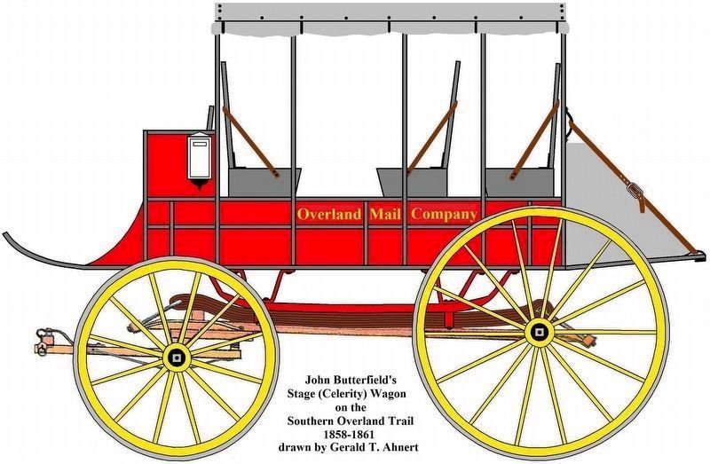 Butterfield's Stage (Celerity) Wagon partly designed by John Butterfield. Sixty-six were employed. image. Click for full size.