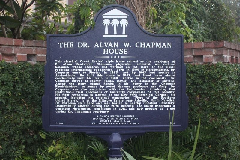 The Dr. Alvan W. Chapman House Marker image. Click for full size.