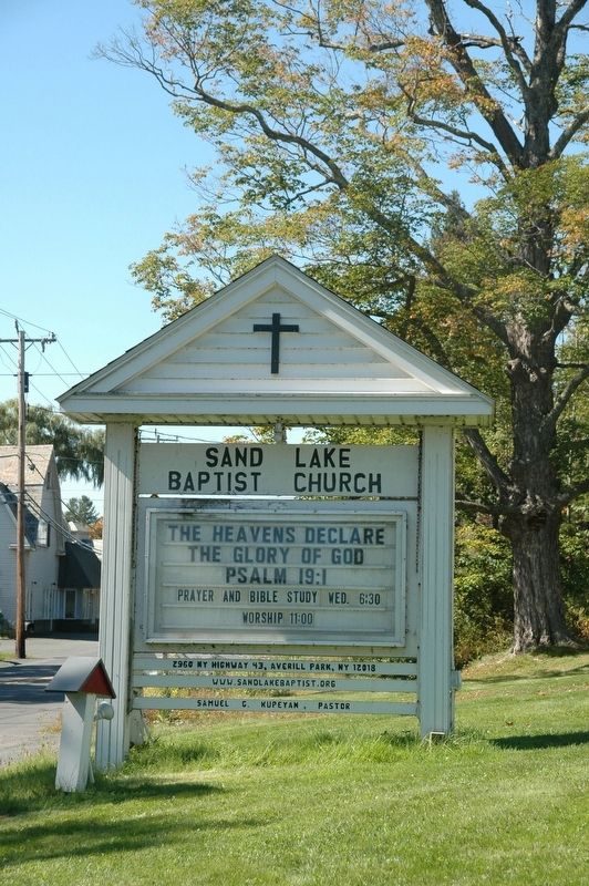 Sand Lake Baptist Church Sign image. Click for full size.