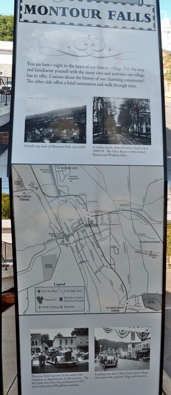 Montour Falls Marker (<i>east side</i>). Click for full size. Montour Falls Marker (<i>east side</i>) image. Click for full size.