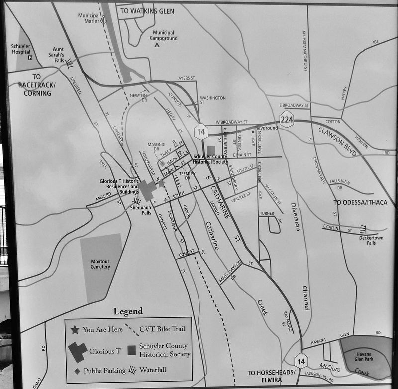 Marker detail: Montour Falls Map image. Click for full size.