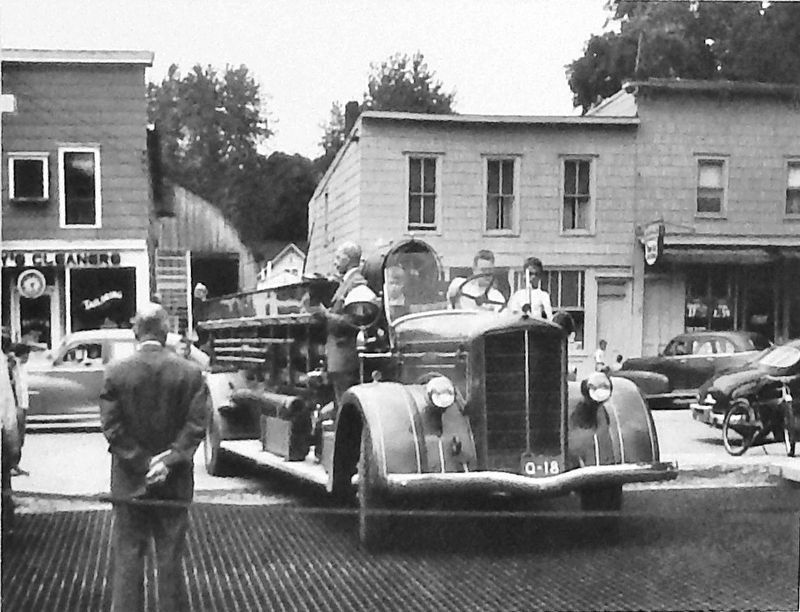 Marker detail: Montour Falls Fire Truck, circa 1937 image. Click for full size.