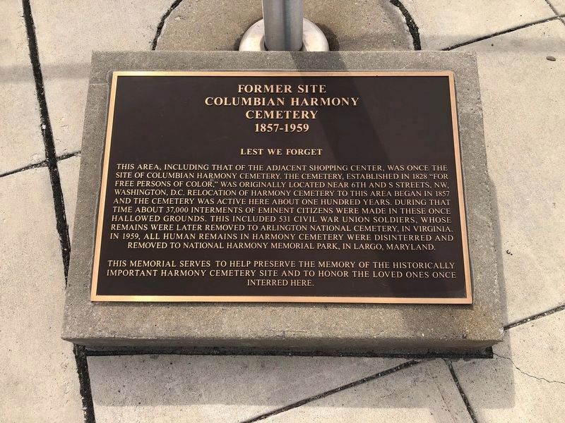 Former Site Columbian Harmony Cemetery Marker. Click for full size. Former Site Columbian Harmony Cemetery Marker image. Click for full size.