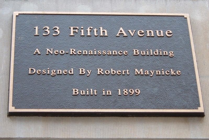 133 Fifth Avenue Marker. Click for full size. 133 Fifth Avenue Marker image. Click for full size.