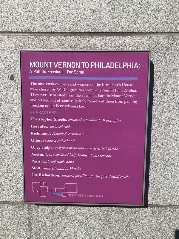 Mount Vernon to Philadelphia Marker image. Click for full size.