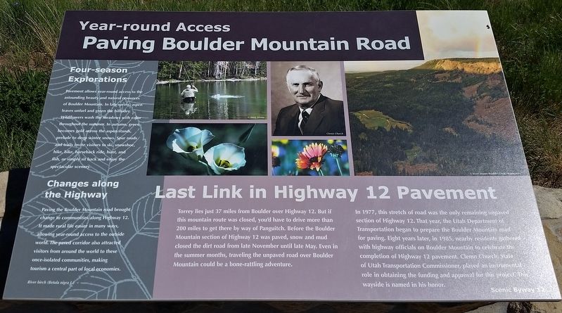 Paving Boulder Mountain Road Marker image. Click for full size.