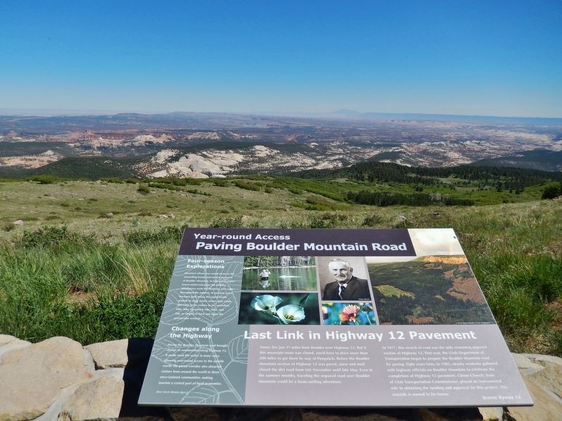 Paving Boulder Mountain Road Marker. Click for full size. Paving Boulder Mountain Road Marker image. Click for full size.
