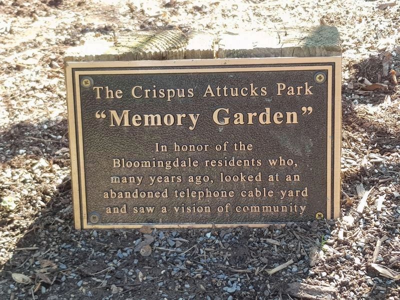 The Crispus Attucks Park "Memory Garden" marker image. Click for full size.