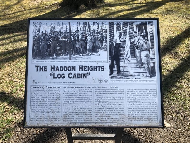 The Haddon Heights "Log Cabin" Marker image. Click for full size.