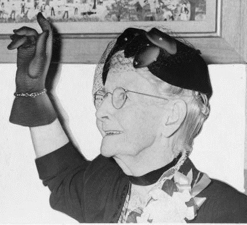 Grandma Moses in 1953 image. Click for full size.