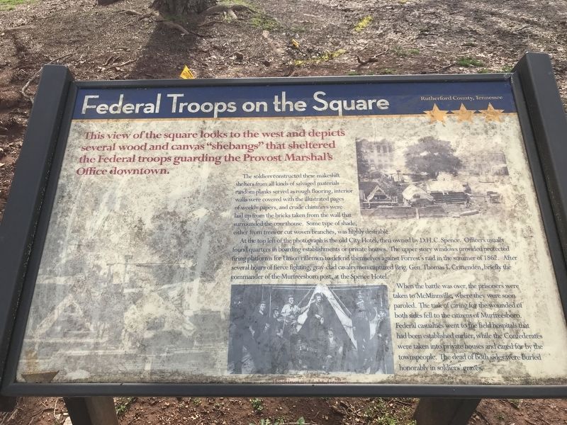 Federal Troops on the Square Marker image. Click for full size.