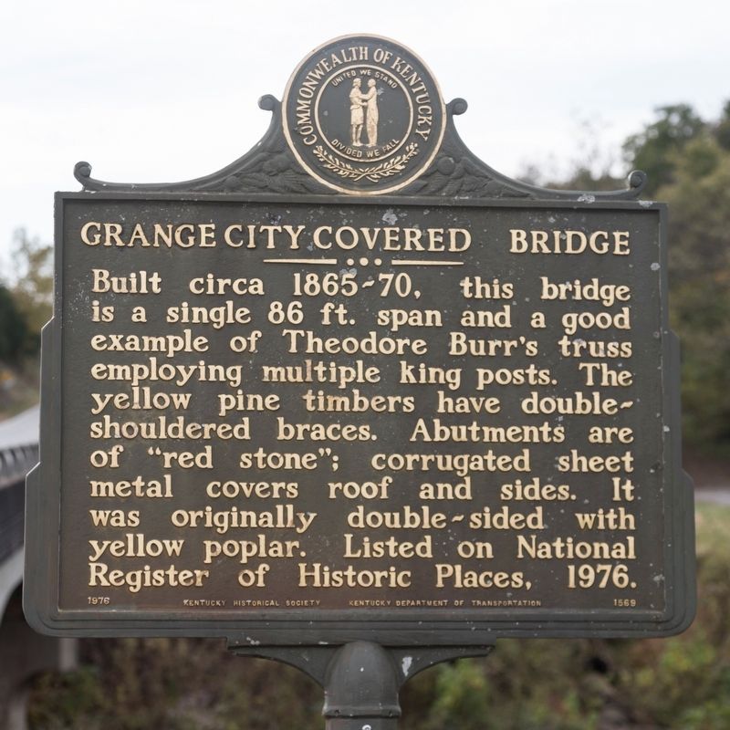 Grange City Covered Bridge Marker image. Click for full size.