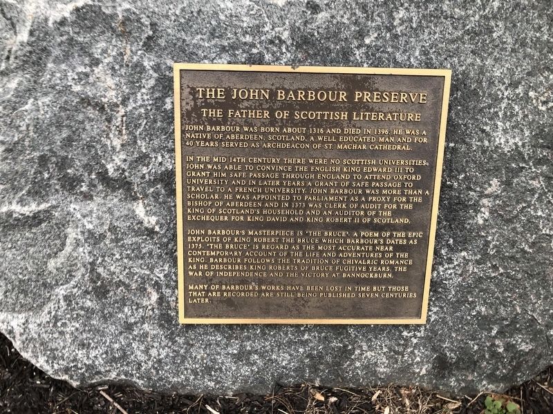 The John Barbour Preserve Marker image. Click for full size.