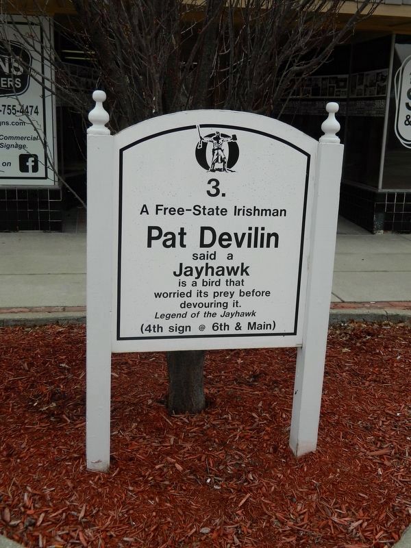 Pat Devilin and "Jayhawk" Marker. Click for full size. Pat Devilin and "Jayhawk" Marker image. Click for full size.