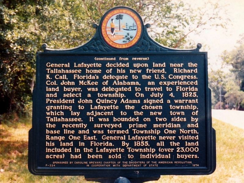 Eastern Boundary of Lafayette Land Grant Marker Side 2 image. Click for full size.