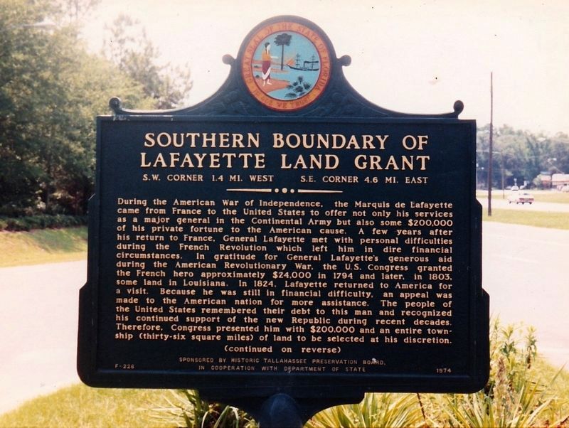 Southern Boundary of Lafayette Land Grant Marker Side 1 image. Click for full size.