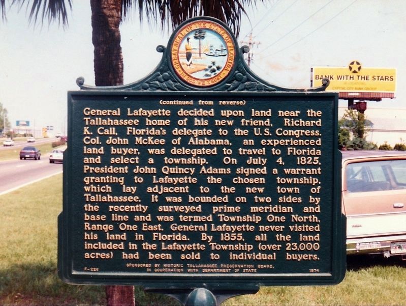 Southern Boundary of Lafayette Land Grant Marker Side 2 image. Click for full size.