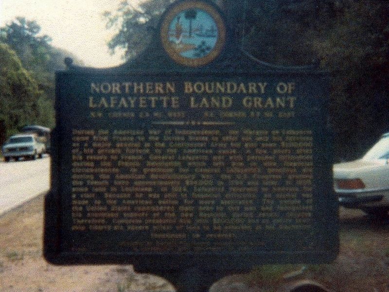Northern Boundary of Lafayette Land Grant Marker Side 1 image. Click for full size.