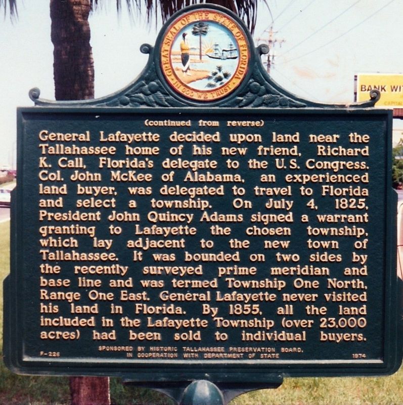 Northern Boundary of Lafayette Land Grant Marker Side 1 image. Click for full size.