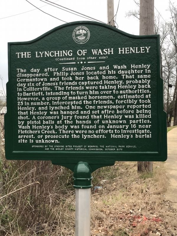 The Lynching of Wash Henley Marker image. Click for full size.