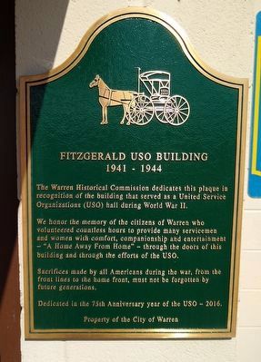 Fitzgerald USO Building Marker image. Click for full size.