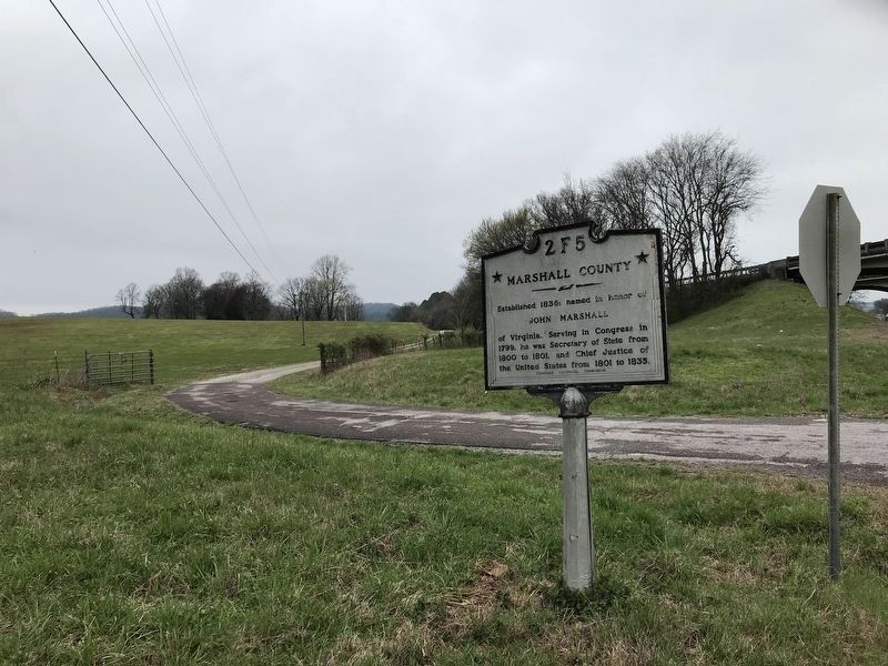 Marshall County side of the marker image. Click for full size.