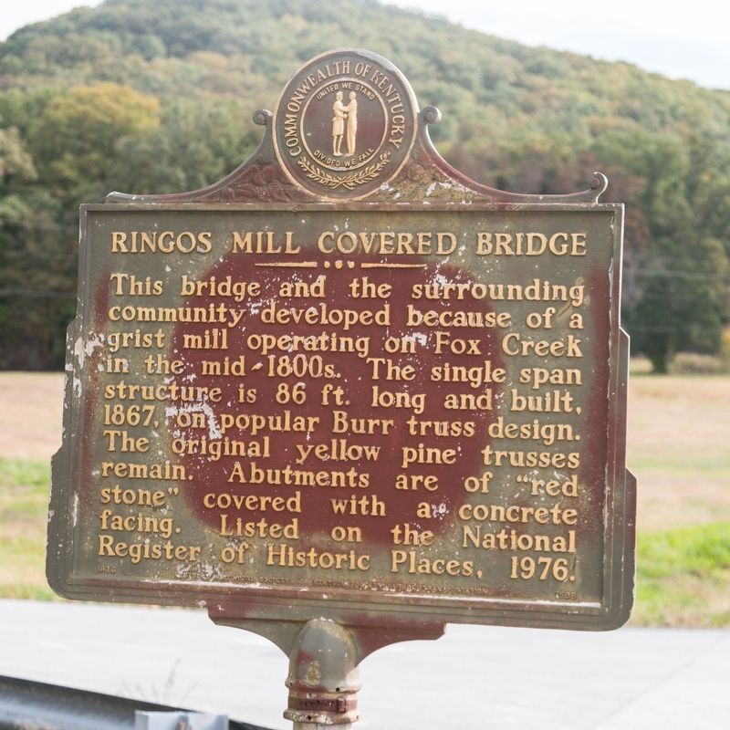 Ringos Mill Covered Bridge Marker image. Click for full size.