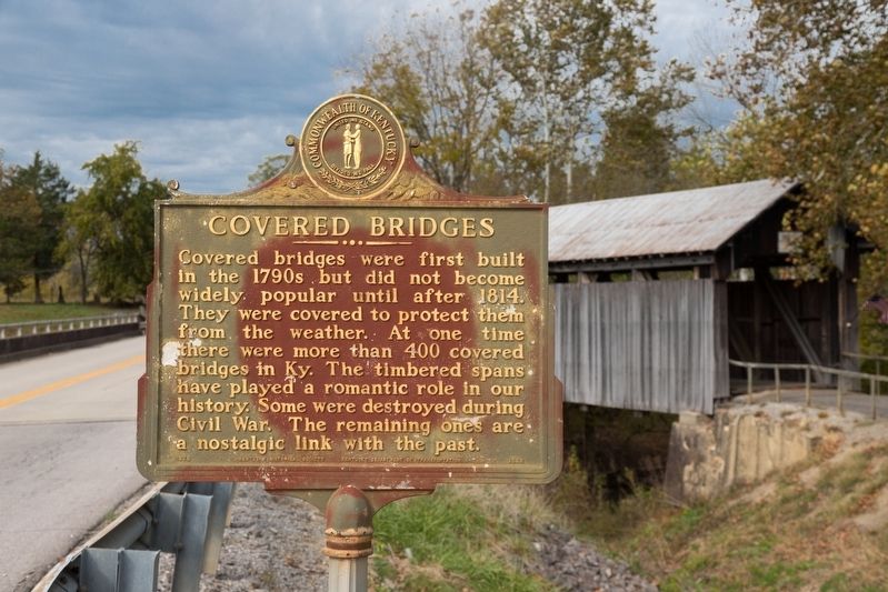 Covered Bridges side of marker. Click for full size. Covered Bridges side of marker image. Click for full size.